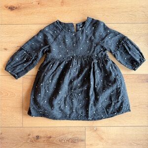 Zara charcoal/navy-ish polka dot toddler Dress
